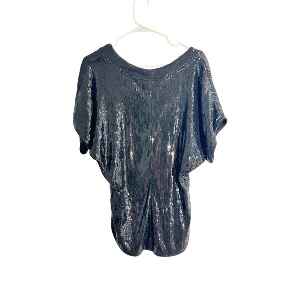 Guess by Marciano S Black Sequin Batwing Dolman Sleeve Blouse - Picture 4 of 7